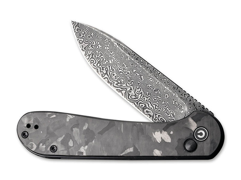 CIVIVI Button Lock Elementum Damascus CF