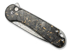 Button Lock Elementum II Shredded CF Golden Resin Damascus