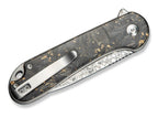 Button Lock Elementum II Shredded CF Golden Resin Damascus