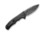 Button Lock Praxis Aluminum Black Damascus