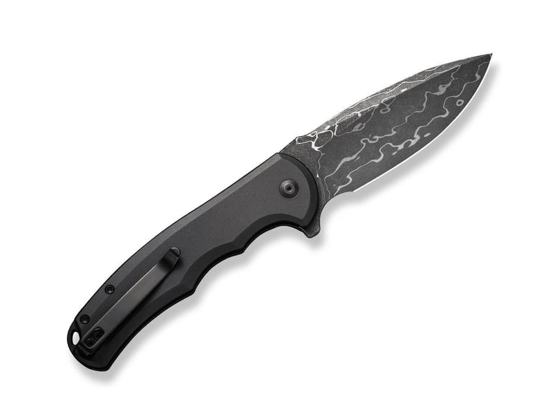 CIVIVI Button Lock Praxis Aluminum Black Damascus