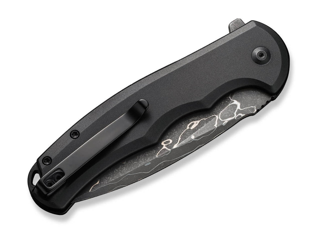 Button Lock Praxis Aluminum Black Damascus