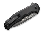 Button Lock Praxis Aluminum Black Damascus