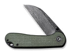 Elementum Micarta Green Damascus
