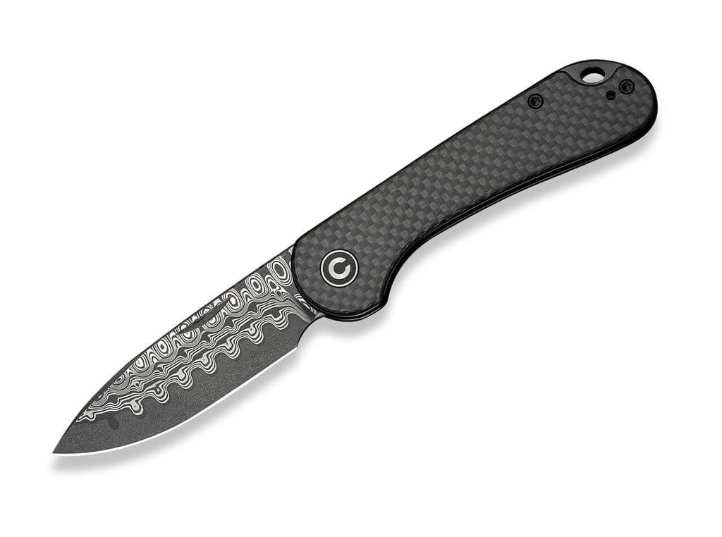 Elementum Slip Joint Damascus Twill CF