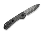 Elementum Slip Joint Damascus Twill CF