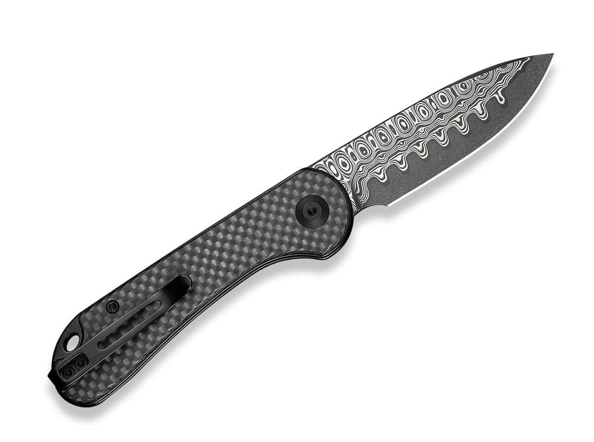 Elementum Slip Joint Damascus Twill CF