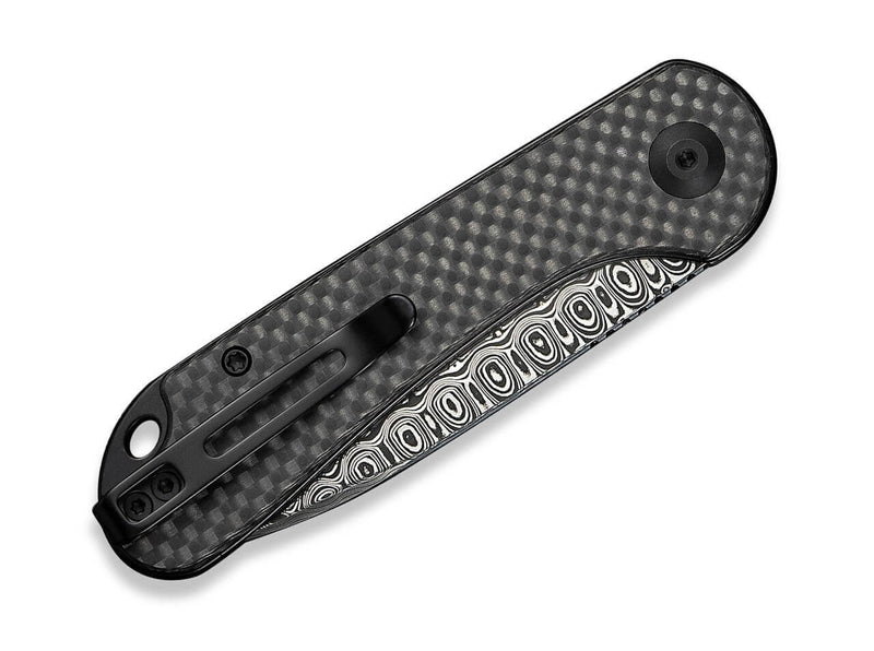 CIVIVI Elementum Slip Joint Damascus Twill CF