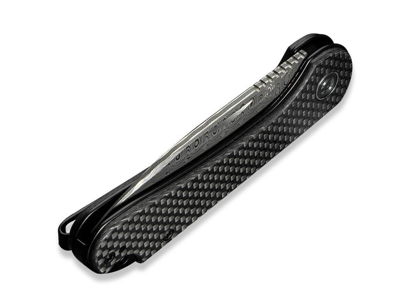 CIVIVI Elementum Slip Joint Damascus Twill CF