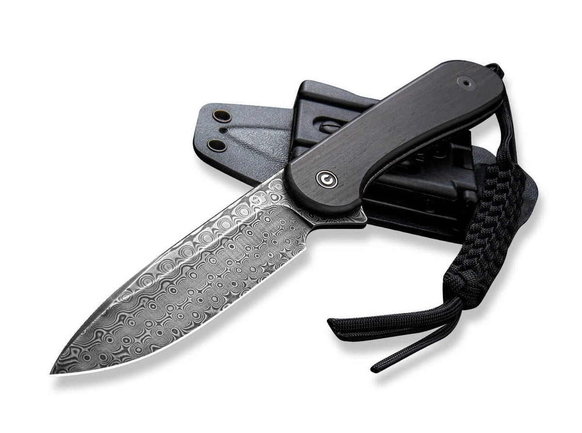 Fixed Blade Elementum Ebony Damascus