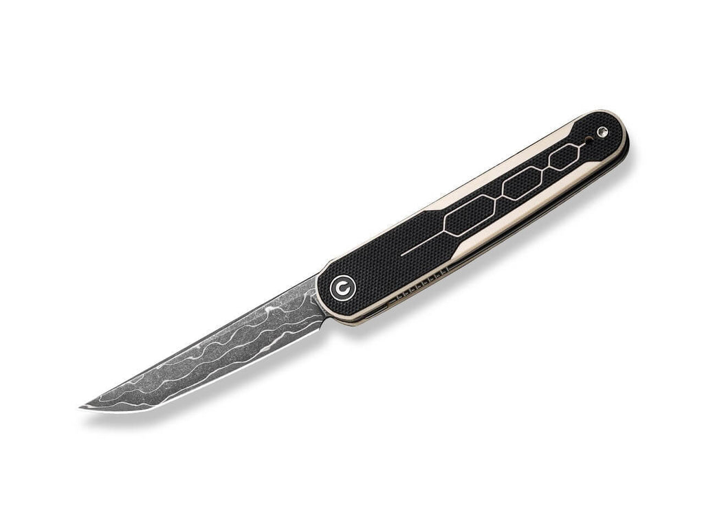 KwaiQ Milled G10 Ivory & Black Damascus