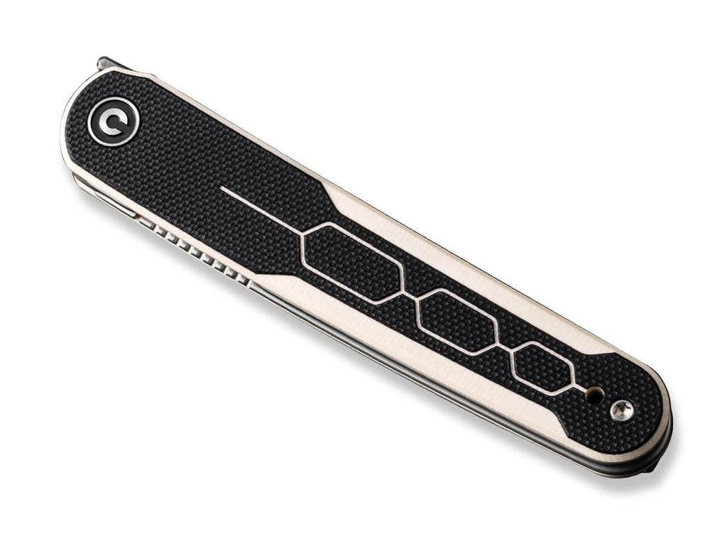 KwaiQ Milled G10 Ivory & Black Damascus