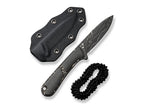 Mini Elementum Fixed Micarta Dark Green Damascus
