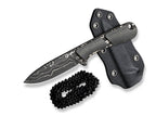 Mini Elementum Fixed Micarta Dark Green Damascus