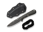 Mini Elementum Fixed Micarta Dark Green Damascus