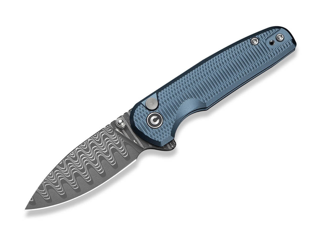 Mini Shakan Damascus Blue Aluminum