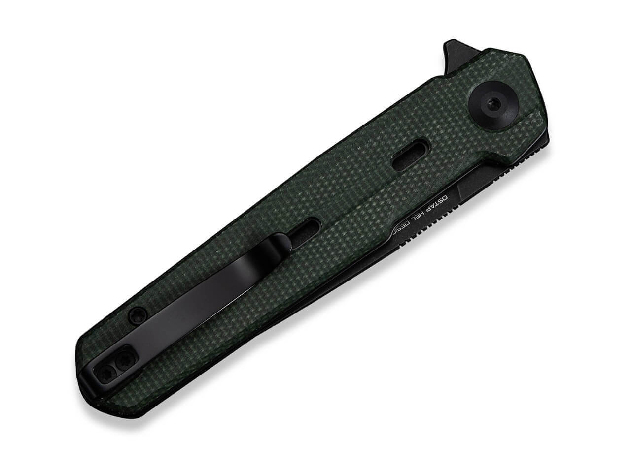 Navo Nitro-V Green Micarta Black Stonewashed