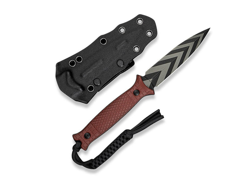 CIVIVI Perfrico 14C28N Burgundy G10 Black & Gray Striped