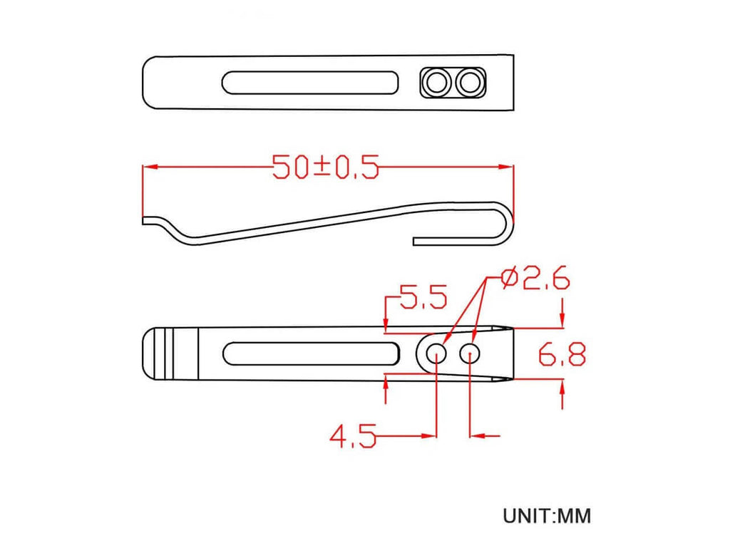 CIVIVI Plain Stainless  Steel Clip CA-05B-V1