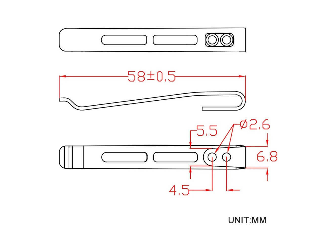 CIVIVI Plain Stainless Steel Clip CA-06B-V1