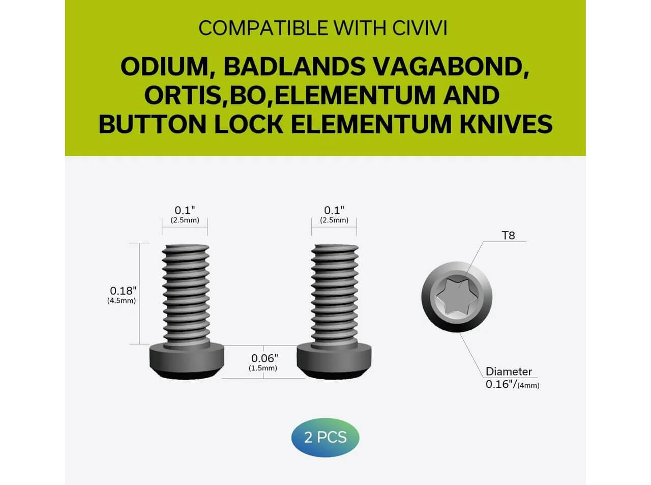 CIVIVI Plain Titanium Clip T001A