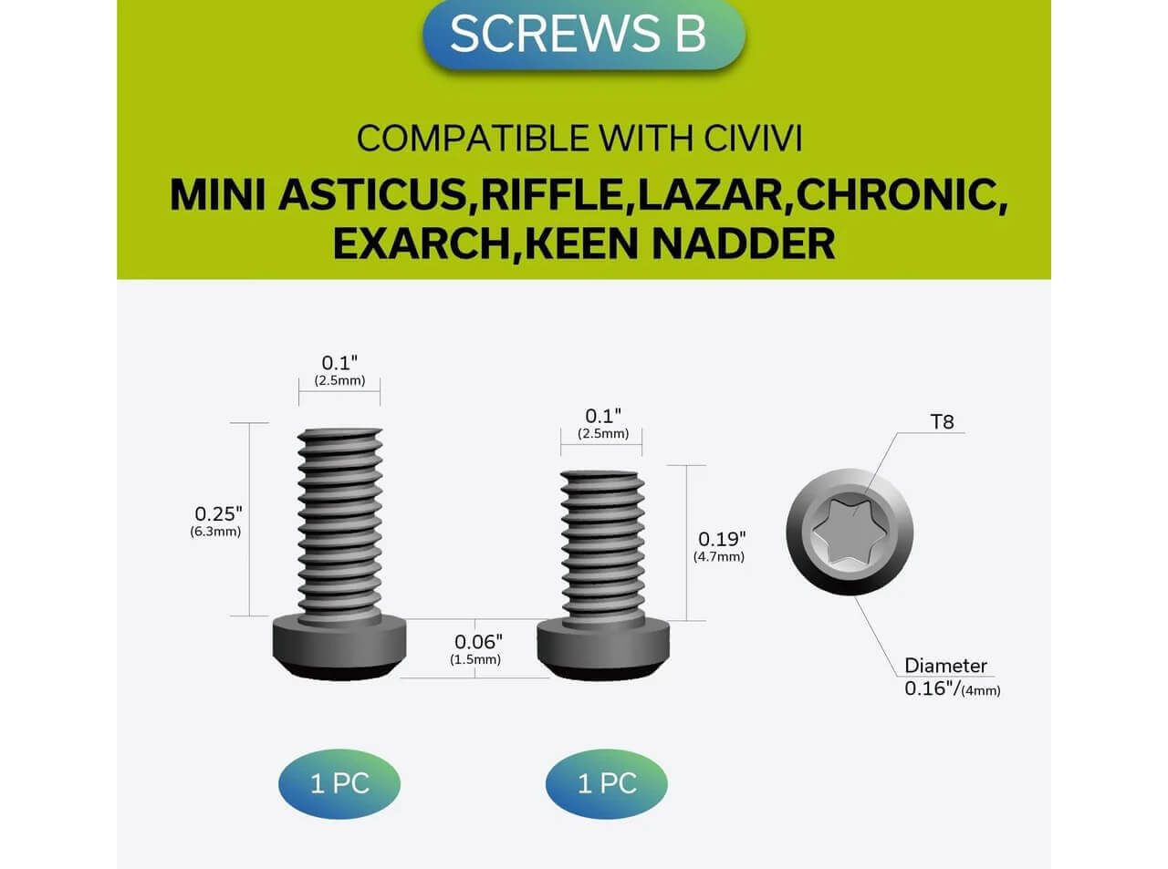 CIVIVI Plain Titanium Clip T001C