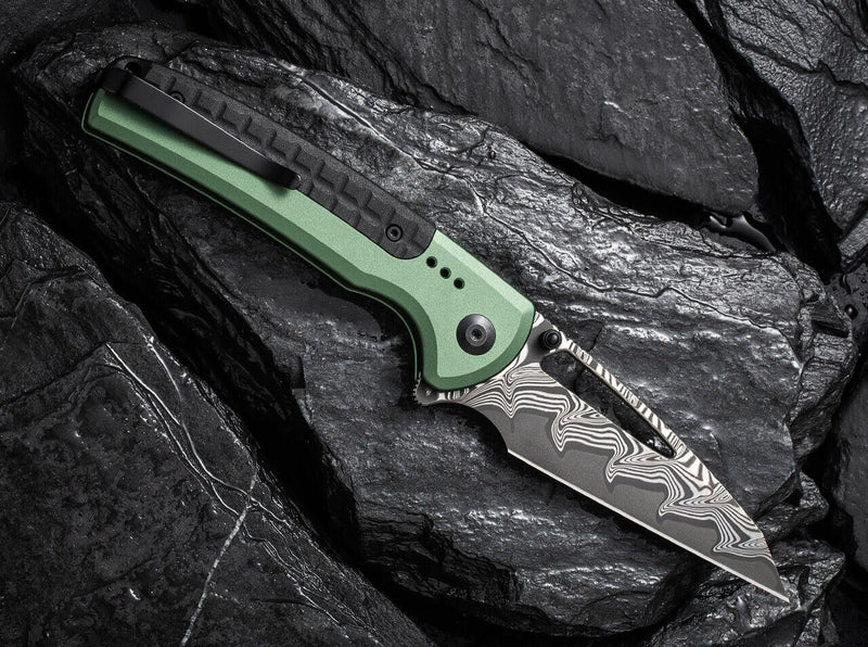 CIVIVI Sentinel Strike Aluminum Green & Black Damascus