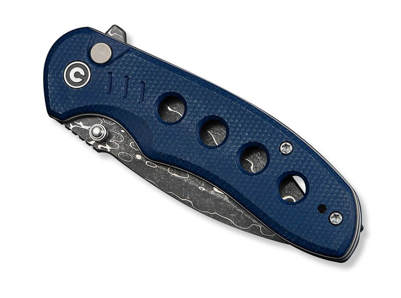 CIVIVI Triptych Damascus Blue Micarta