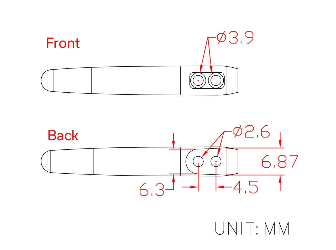 CIVIVI Two Flamed Titanium Clips T002B