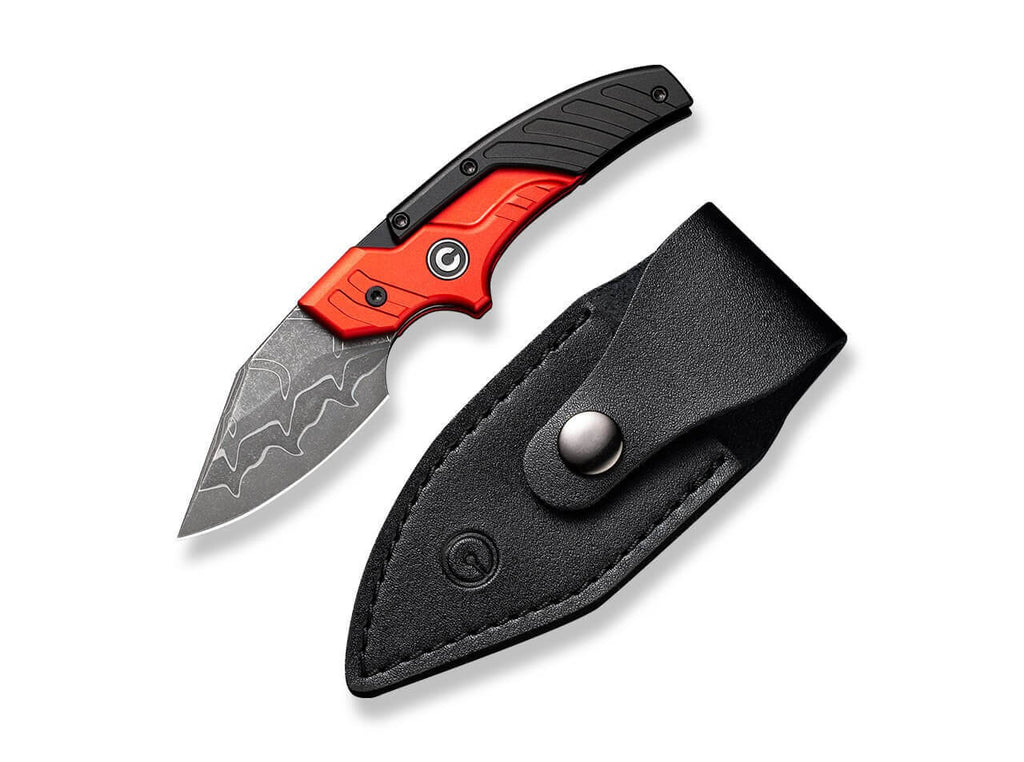 Typhoeus Aluminum Red & Black Damascus
