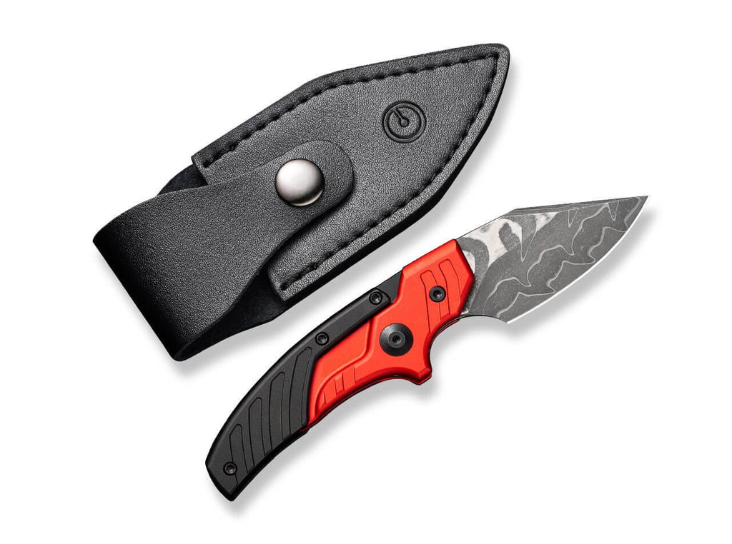 Typhoeus Aluminum Red & Black Damascus