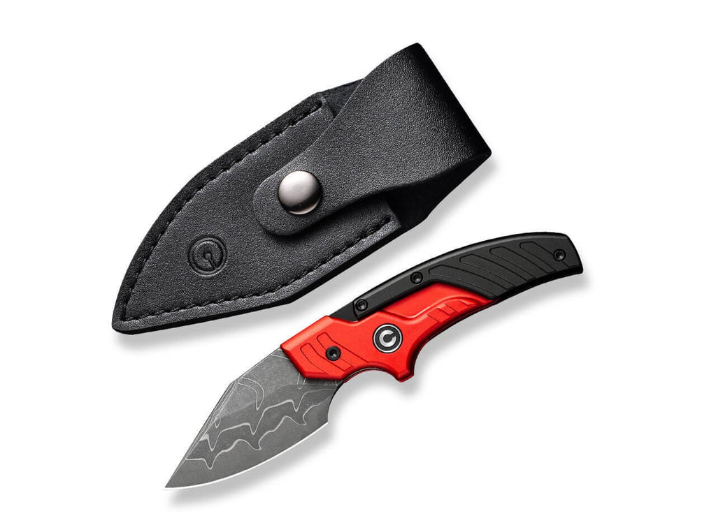 Typhoeus Aluminum Red & Black Damascus