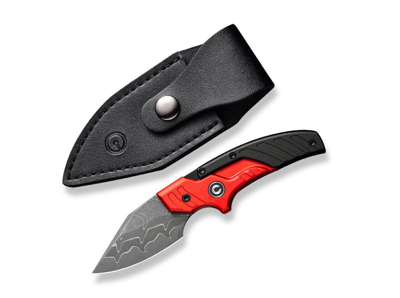CIVIVI Typhoeus Aluminum Red & Black Damascus