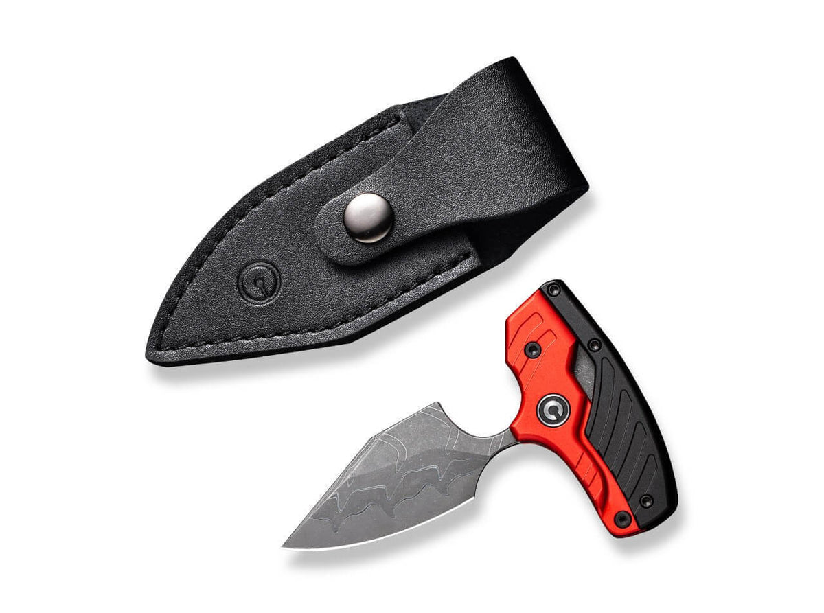 Typhoeus Aluminum Red & Black Damascus