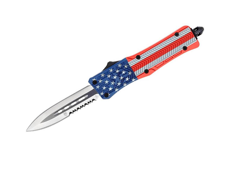 CobraTec Small CTK-1 Cerakote American Flag Dagger 1-Side Serrated