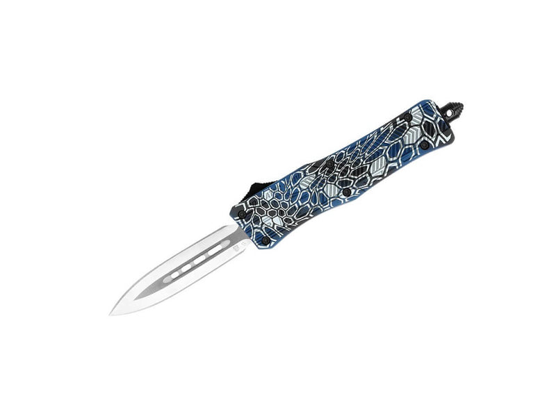 CobraTec Small CTK-1 Cerakote Blue Cobra Skin Dagger Not Serrated