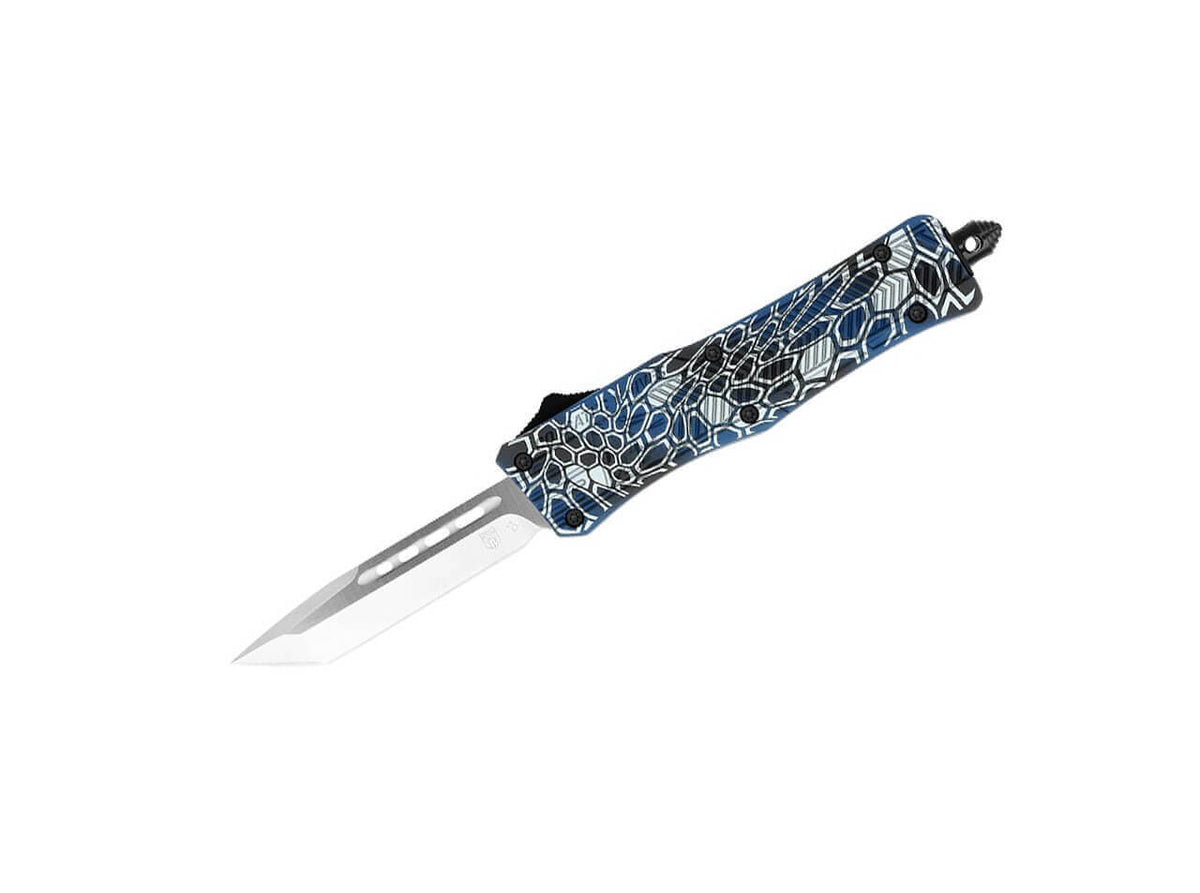 Small CTK-1 Cerakote Blue Cobra Skin Tanto Not Serrated