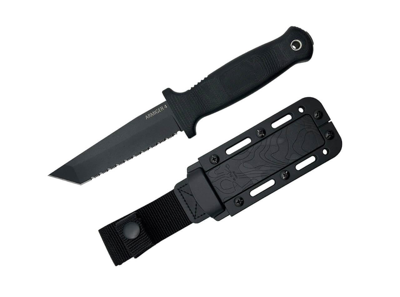 Armiger 4 Tanto Point 80CRV2 TPR Black Serrated