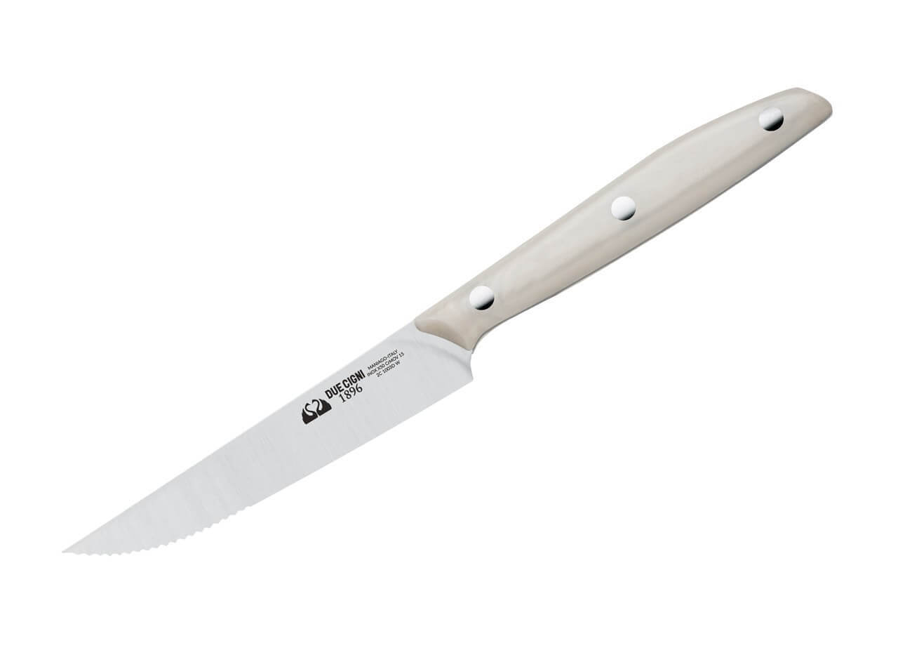 Due Cigni 1896 Steakmesser POM Weiß Wellenschliff