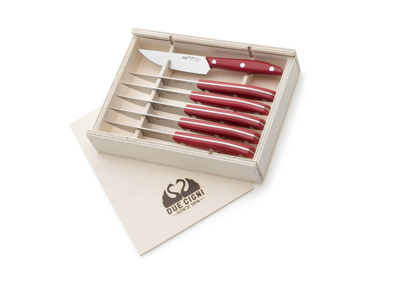 Due Cigni 1896 Steakmesser Set POM Rot