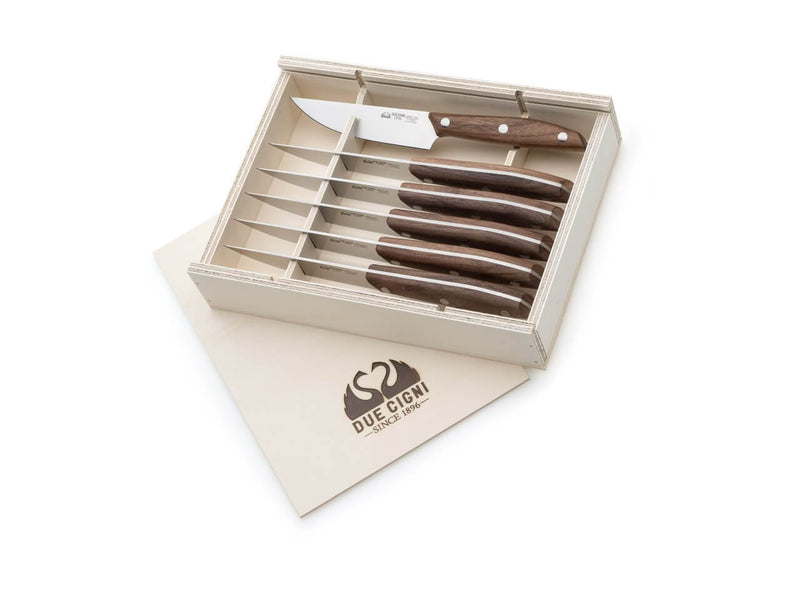 Due Cigni 1896 Steakmesser Set Walnuss