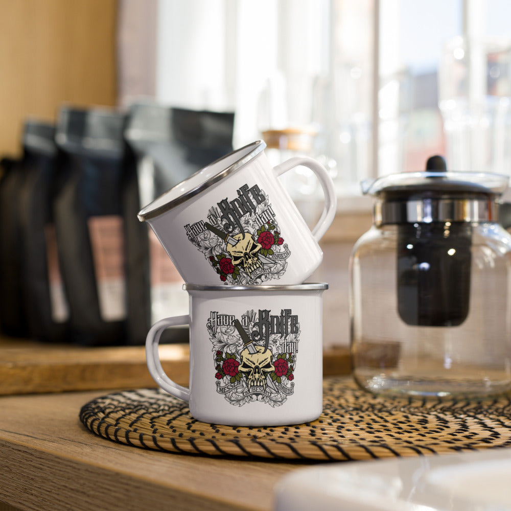 „Meisterstück“ Emaille-Tasse – Für Werkstatt, Camp & Sammler