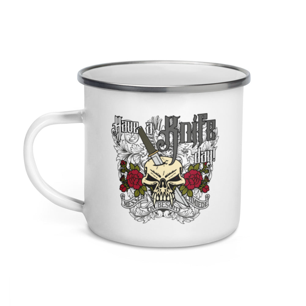 „Meisterstück“ Emaille-Tasse – Für Werkstatt, Camp & Sammler