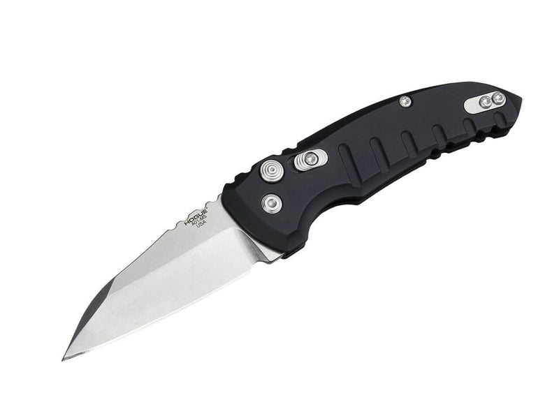 Hogue A01 MicroSwitch 2.75" Wharncliffe Tumbled Alumium Black