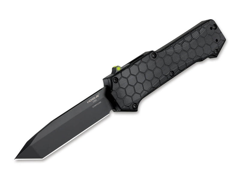 Hogue Compound OTF Automatic 3.5 Tanto G10 Solid Black PVD