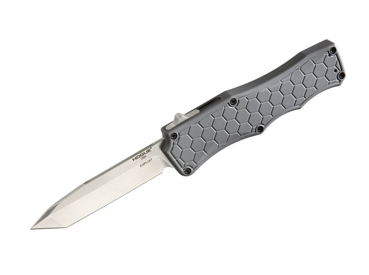 Exploit OTF Automatic 3.5 Tanto Aluminum Grey Tumbled