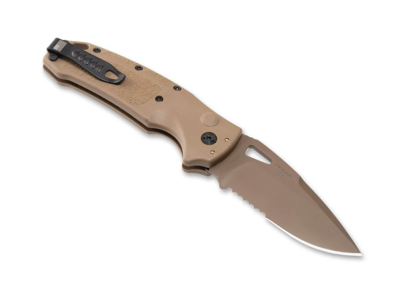 SIG K320A M17/M18 3.5" DPB Partial Serrated Tan