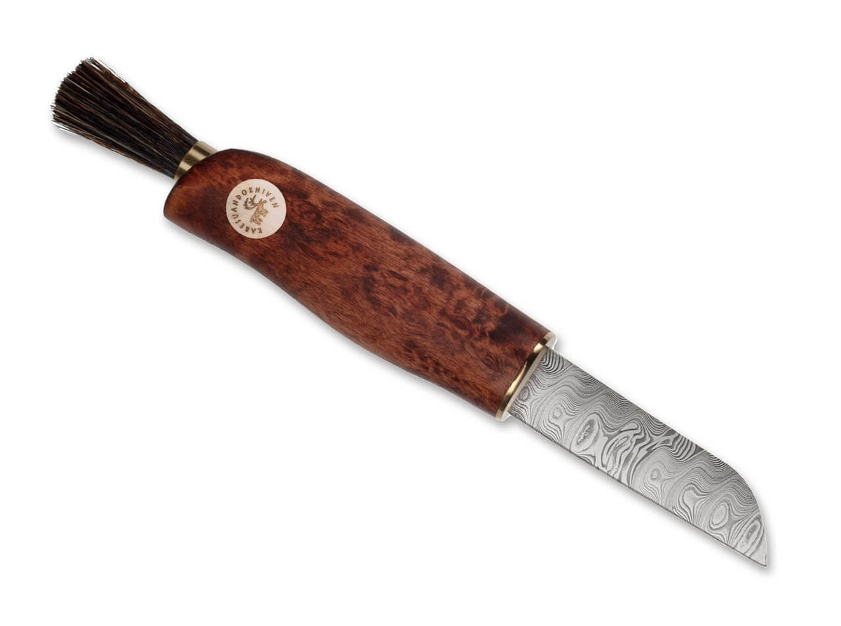 Svampkniv Zwampe Brun Damasteel Nordic Light