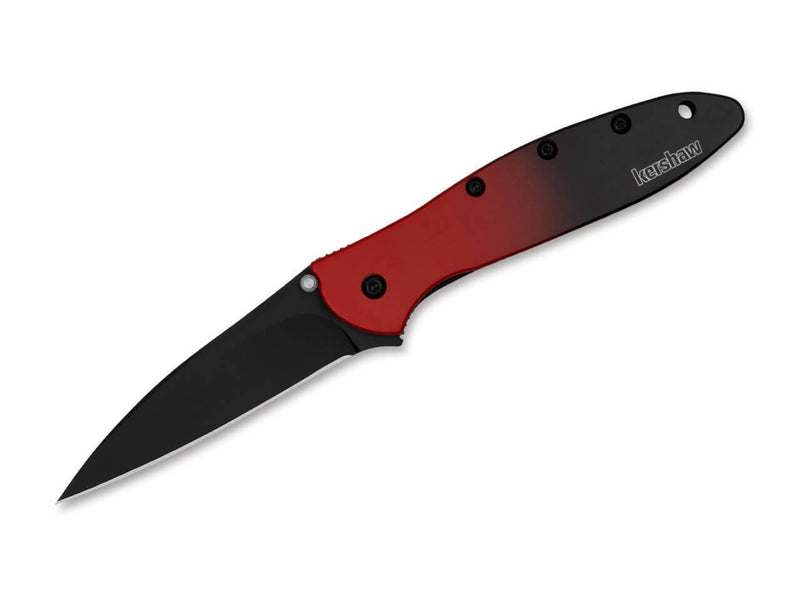Kershaw Leek Aluminum Red Black Gradient Black Blade