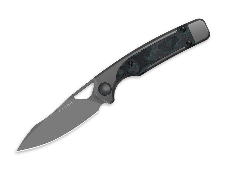 Kizer Ara S45VN Grey Ti Camo CF Brittany Blue